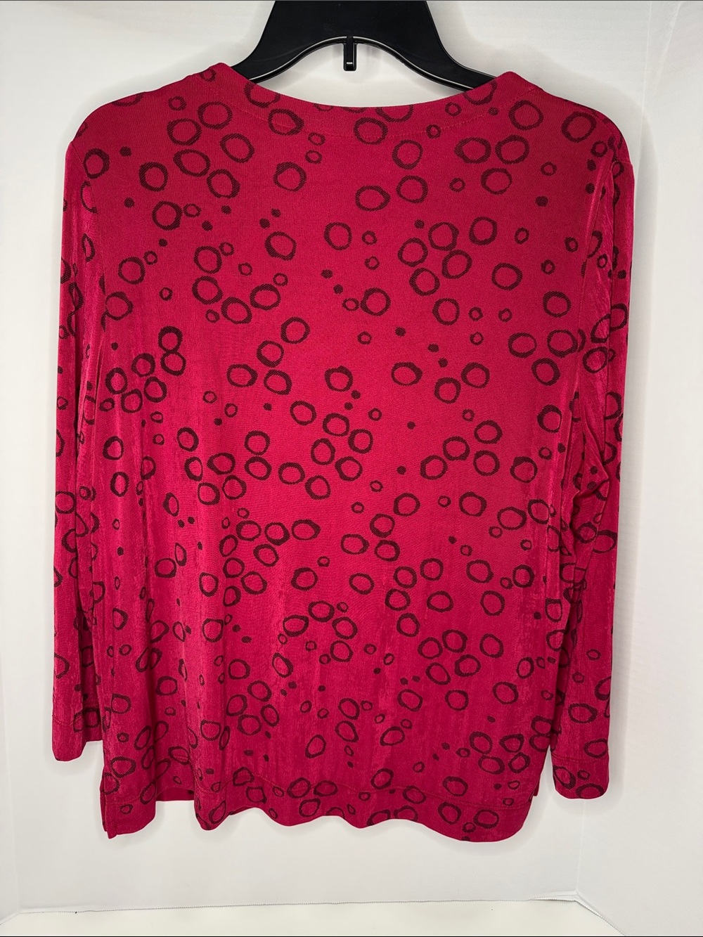 Ruby Rd. Magenta Button-Front Cardigan Set with Black Ring Pattern - Picture 5 of 8